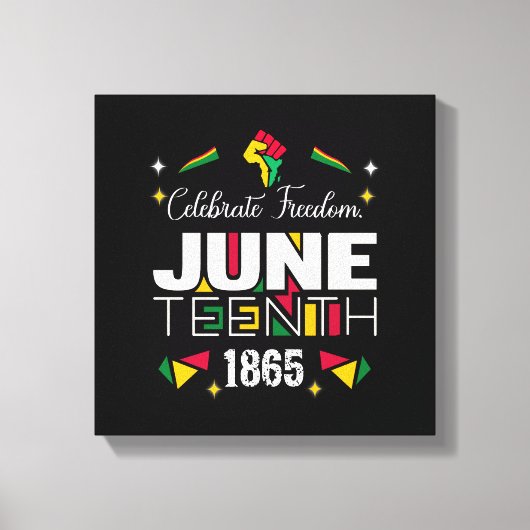 Vier Vrijheid JUNETEEENTH 1865 Zwarte Geschiedenis Canvas Afdruk (Voorkant)