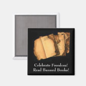 Vier vrijheid! Lees verboden boeken! Magneet (Voorkant / Achterkant)