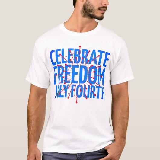 Vier Vrijheid Vierde Juli Vuurwerk Shirt (Voorkant)