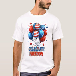 Vier Vrijheidsballonnen, Rood Wit en Blauw T-shirt