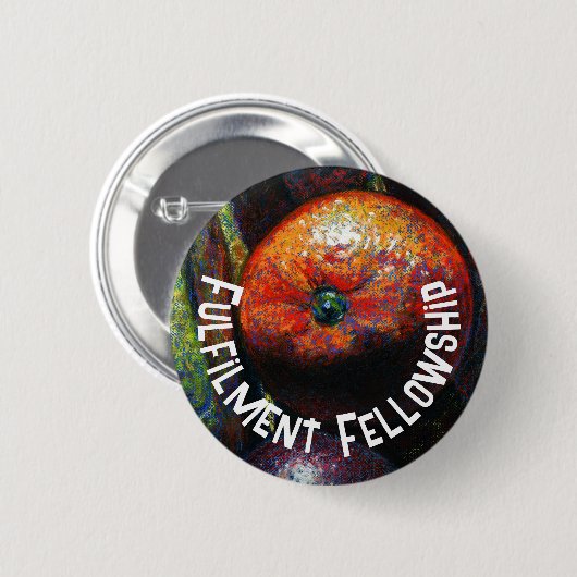 Vier vruchten: Sinaasappel, Banaan, Plum, Lychee Ronde Button 5,7 Cm (Voorkant /achterkant)