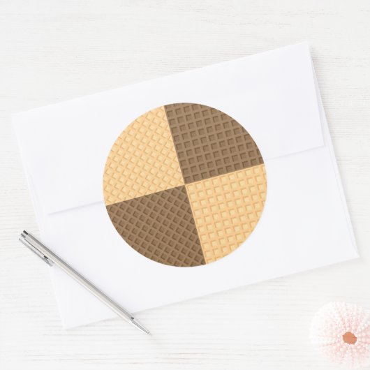 Vier Wafers Ronde Sticker (Envelop)