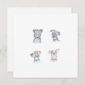 Vier wassende honden kaart (Voorkant / Achterkant)