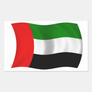 VIER Wave UAE-vlag Rechthoekige Sticker
