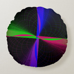 Vier-weg geometrische golf rond kussen