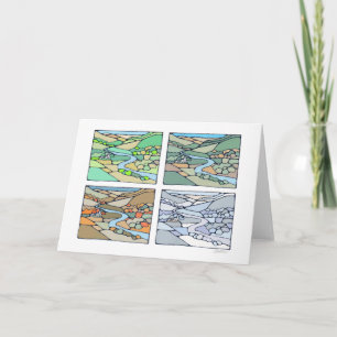 Vier wenskaarten feestdagen kaart