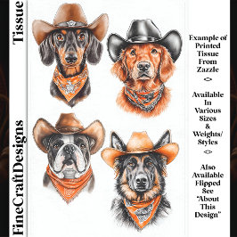 Vier Western Cowboy Honden Met Heden DN9L Découpag Tissuepapier