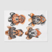 Vier Westerne cowboyhonden in Petten DN9L Decoupag Tissuepapier (Voorkant)