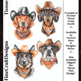 Vier westerse cowboyhonden met hoeden DN9R decoupa Tissuepapier