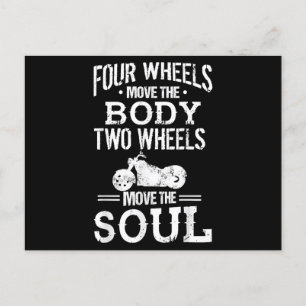 Vier Wielen Bewegen het Lichaam Twee Wielen Bewege Briefkaart