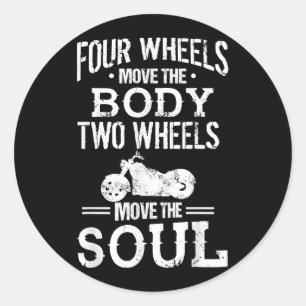 Vier Wielen Bewegen het Lichaam Twee Wielen Bewege Ronde Sticker