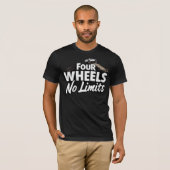 Vier wielen, geen grenzen t-shirt (Voorkant volledig)