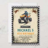 Vier wieler verjaardagsuitnodiging kaart (Voorkant)