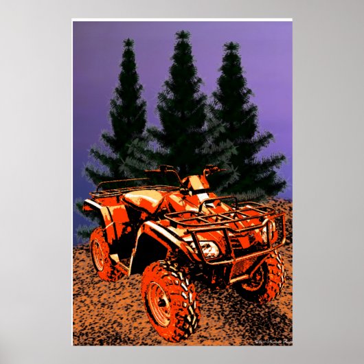Vier wielers afdrukken poster (Voorkant)