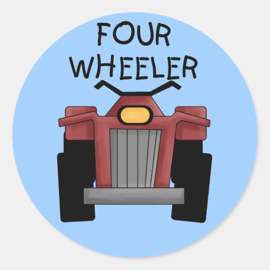 Vier wielslipjes en -cadeaus ronde sticker (Voorkant)