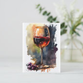 Vier wijn! briefkaart (Staand voorkant)