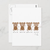 vier wijzen apen briefkaart (Voorkant / Achterkant)