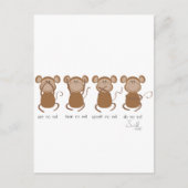 vier wijzen apen briefkaart (Voorkant)