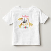 Vier Wild Dinosaur Meisjes 4e Verjaardag Kinder Shirts (Voorkant)