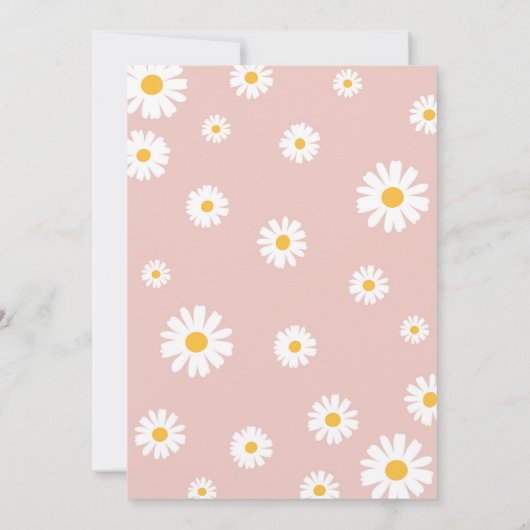 Vier Wilde Boho Roze Daisy 4e Verjaardag Kaart (Achterkant)