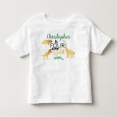Vier Wilde Dinosaurussen Jongens 4e Verjaardag Kinder Shirts (Voorkant)