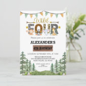 Vier Wilde GeboorteDag Feest Kaart (Staand voorkant)