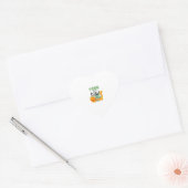 Vier Wilde Giraffe Apenleeuw Oerwoud 4e Geboorte Hart Sticker (Envelop)