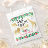 Vier Wilde Meisjes op de vierde verjaardag Bedankzakje (Geknipt)