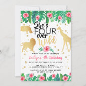 Vier Wilde Meisjes op de vierde verjaardag Kaart (Voorkant)