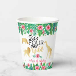 Vier Wilde Meisjes op de vierde verjaardag Papieren Bekers