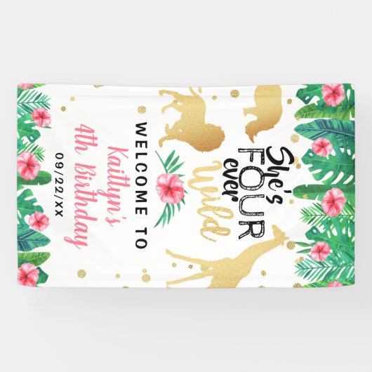 Vier Wilde Meisjes op de vierde verjaardag van het Spandoek (Horizontaal)