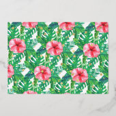 Vier Wilde Oerwouden meisjes vierde verjaardag fot Folie Uitnodiging (Achterkant)