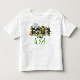 Vier wilde Oerwouden Safari Birthday Kinder Shirts