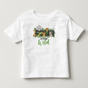 Vier wilde Oerwouden Safari Birthday Kinder Shirts