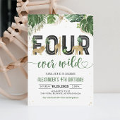 Vier wilde Safari dieren verjaardag Kaart