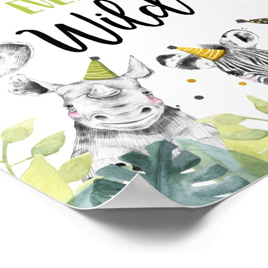 Vier Wilde Safari-feesten op zaterdag Poster (Hoek)