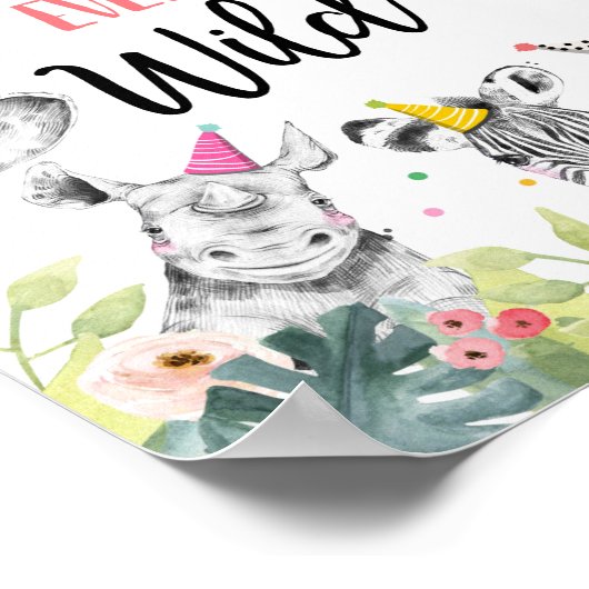 Vier Wilde Safari-feesten op zaterdag Poster (Hoek)