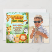 Vier Wilde Safari Verjaardagen met Foto Kaart (Voorkant)
