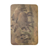 Vier wilde zwijnen op gras (door Rosa Bonheur) Badmat (Voorkant Verticaal)