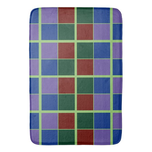 Vier willekeurige kleuren geruit badmat (Voorkant Verticaal)