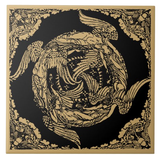  Vier Winden/Angels van Walter Crane Tegeltje (Voorkant)