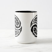 Vier winden één adem "Yin Yang Feathers" Tweekleurige Koffiemok (Center)