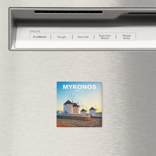 Vier windmolens in Mykonos Griekenland Cycladen Re Magneet (Insitu (Vaatwasser))