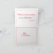 Vier Winter Gevouwen Kerstkaart Feestdagen Kaart (Binnen)