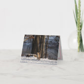 Vier Winter Gevouwen Kerstkaart Feestdagen Kaart (Voorkant)