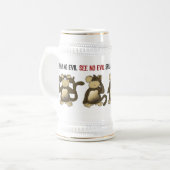 Vier Wise-apen-Humor Bierpul (Voorkant links)