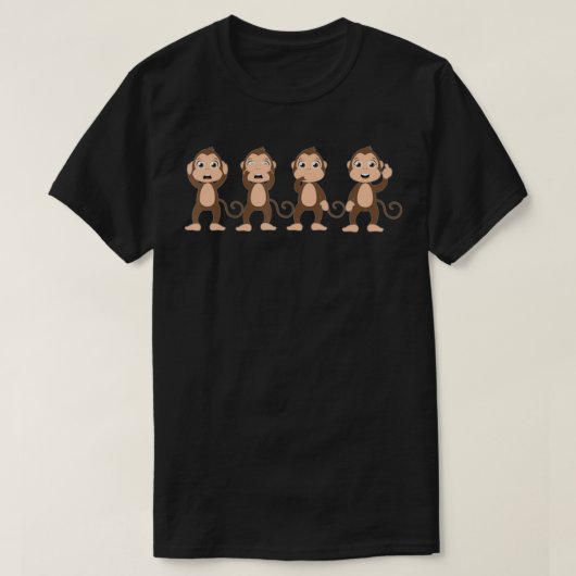 Vier Wise Monkeys T-shirt (Design voorkant)