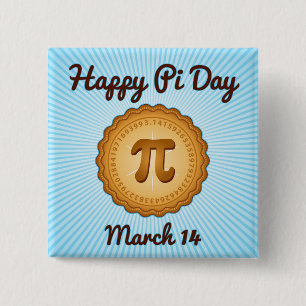 Vier Wiskunde! Draag een Happy Pi Day Vierkante Button 5,1 Cm