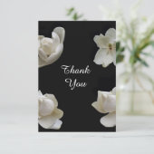 Vier witte Magnolia's op bedankkaart (Staand voorkant)