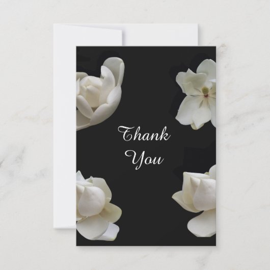 Vier witte Magnolias op Hartelijk dank Bedankkaart (Voorkant)
